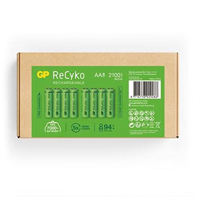 GP AA oplaadbare batterijen NiMH 2100 mAh ReCyko 1.2 V (8 stuks) - thumbnail