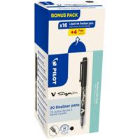 Pilot fineliner V-Sign Pen, doos van 16 + 4 stuks, zwart - thumbnail