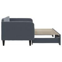 Slaapbank met onderschuifbed 90x190 cm fluweel donkergrijs - thumbnail