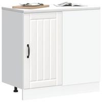 Spoelbakonderkast Lucca bewerkt hout wit - thumbnail
