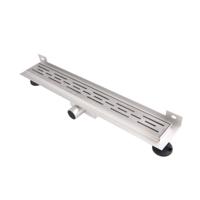 Douchegoot met standaard rooster en wandmontageflens, 7x80 RVS geborsteld - thumbnail