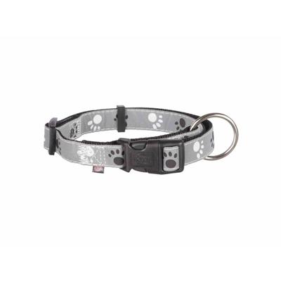 TRIXIE HALSBAND HOND SILVER REFLECT ZWART / ZILVERGRIJS 40-65X2,5 CM