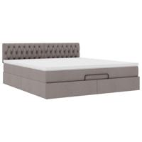 Ottoman bed met matras en LED's 80x200cm stof taupe - thumbnail