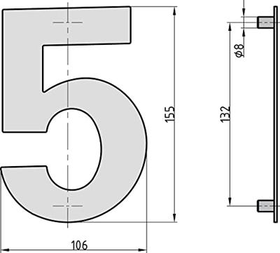 Basi 7300-0005 Huisnummerbord RVS