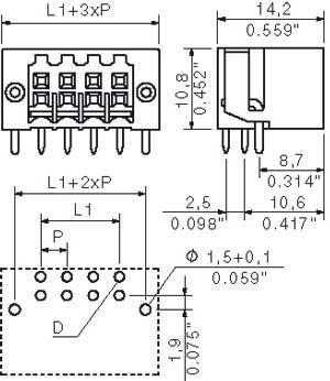Weidmüller 1794950000 Male behuizing (board) B2L/S2L Totaal aantal polen: 24 Rastermaat: 3.50 mm Inhoud: 36 stuk(s)