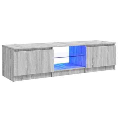 Tv-meubel met LED-verlichting 140x40x35,5 cm grijs sonoma eiken