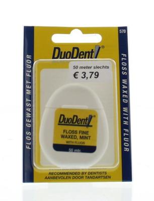 Duodent Floss fine waxed fluor 50 meter 1 Stuks Duodent Floss fine waxed fluor 50 meter 1 Stuks