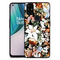 Bloemen Hoesje voor OnePlus Nord N10 5G Dark Flowers - thumbnail