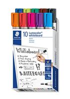Staedtler Lumocolor 351 351 B10 Whiteboardmarker Rood, Oranje, Lila, Blauw, Groen, Bruin, Zwart, Lichtgroen, Lichtblauw, Roze 10 stuk(s) - thumbnail