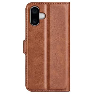 Casecentive Leren Wallet case met sluiting iPhone 16 bruin