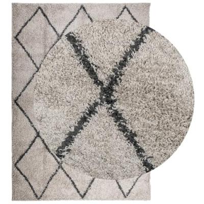 VidaXL Vloerkleed pamplona shaggy hoogpolig 160x230 cm beige antraciet