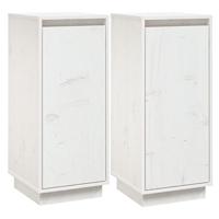 Dressoirs 2 st 31,5x34x75 cm massief grenenhout wit - thumbnail