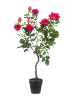 Kunstplant Roos op stam Roze - 85cm - thumbnail