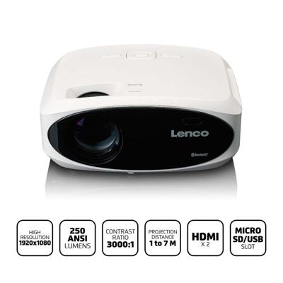 Lenco Full HD 1080P LCD-projector met Bluetooth Wit - LPJ-900WH