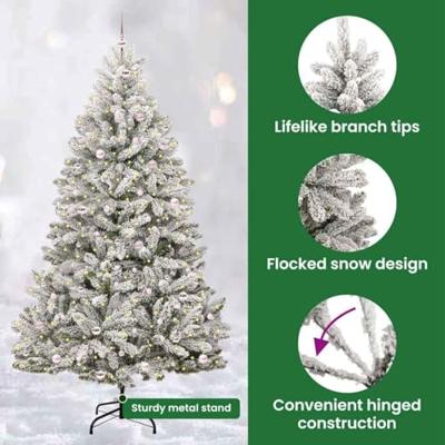 VidaXL Kunstkerstboom met 300 led groen en wit 270 cm pvc en metaal