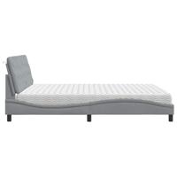 Bed met matras stof lichtgrijs 180x200 cm - thumbnail