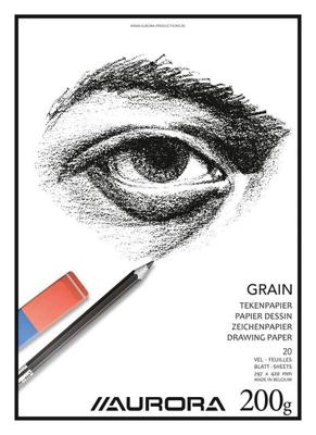 Tekenblok aurora a3 20 vel 200gr grain