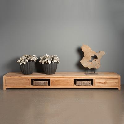 Tower Living TV-meubel 'Corona' Teak, 300cm Tower Living TV-meubel 'Corona' Teak, 300cm