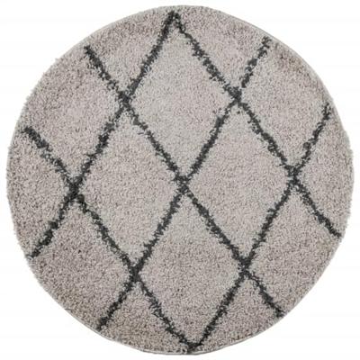 Vloerkleed shaggy hoogpolig modern 100 cm beige en antraciet