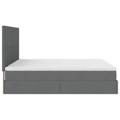 Ottoman bed met matrassen 200x200cm stof donkergrijs