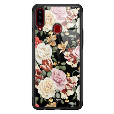 Samsung Galaxy A20s glazen hardcase - Flowerpower Samsung Galaxy A20s glazen hardcase - Flowerpower