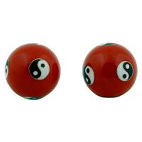 Meridiaankogels Yin Yang Rood (4 cm) - thumbnail