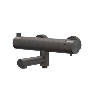 Badthermostaatkraan IVY Tribe Opbouw Omstel Met Draaibare Baduitloop Met Omstel RVS316 Geborsteld Carbon Black PVD Badthermostaatkraan IVY Tribe Opbouw Omstel Met Draaibare Baduitloop Met Omstel RVS316 Geborsteld Carbon Black PVD