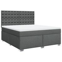 Boxspring met matras stof donkergrijs 180x200 cm - thumbnail