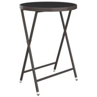 3-delige Bistroset poly rattan en gehard glas bruin - thumbnail