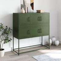 Dressoir 100,5x39x107 cm staal olijfgroen - thumbnail