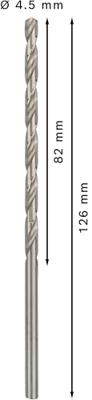 Bosch Accessories 2608596818 HSS Metaal-spiraalboor 4.5 mm Gezamenlijke lengte 126 mm Geslepen DIN 340 Cilinderschacht 5 stuk(s)