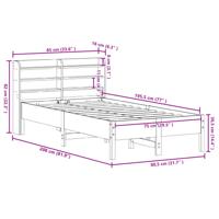Bedframe zonder matras massief grenenhout wasbruin 75x190 cm - thumbnail