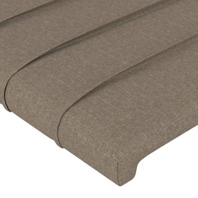 Hoofdbord met randen 183x16x118/128 cm stof taupe - thumbnail