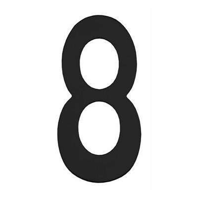 Intersteel Huisnummer 8 hoogte 15 cm RVS/mat zwart