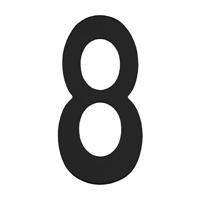Intersteel Huisnummer 8 hoogte 15 cm RVS/mat zwart - thumbnail