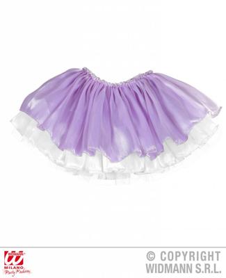 Tutu satijn met tule lila/wit kind 4 lagen