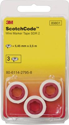 Scotchcode navulrollen kabelmarkering 80-6114-2800-6 Wit, Geel 3M