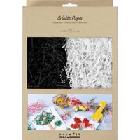 Creativ Company Crinkle papier, l: 25-30 cm, b: 3 mm, zwart, wit, 2x50 gr/ 1 doos - thumbnail