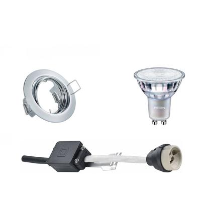 LED Spot Set - GU10 Fitting - Inbouw Rond - Glans Chroom - Kantelbaar Ø83mm - Philips - MASTER 927 36D VLE - 3.7W - Warm Wit 2200K-2700K - DimTone Dimbaar