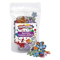 Colorations - gekleurde bloem strasstenen, 300st. - thumbnail