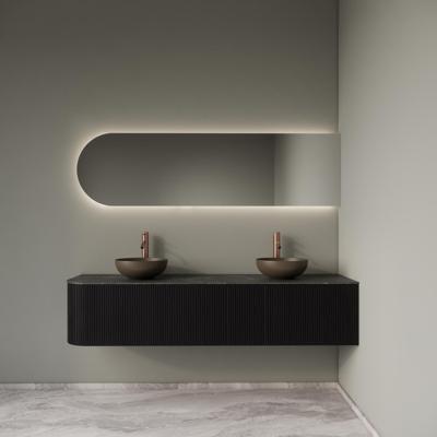 Badkamermeubelset Gliss Design Alluro 180 cm Rechts Black Veneer Badkamermeubelset Gliss Design Alluro 180 cm Rechts Black Veneer