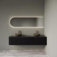 Badkamermeubelset Gliss Design Alluro 180 cm Rechts Black Veneer - thumbnail