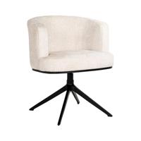 Richmond Draaibare Eetkamerstoel 'Cheyenne' Chenille, kleur Off White - thumbnail