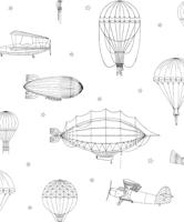 Noordwand Kids Walls Behang met zeppelins en parachutes - 45827 - thumbnail