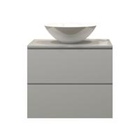 Badkamermeubelset Gliss Hermes 70 cm Mat Wit Met Waskom - thumbnail