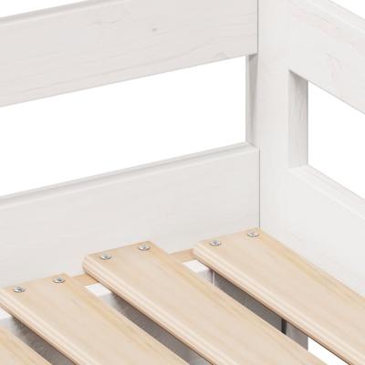 Slaapbank met onderschuifbed/lades zonder matras 90x200 cm wit
