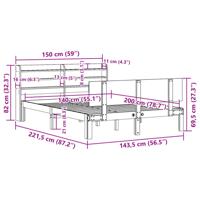 Bedframe met hoofdeinde zonder matras 140x200 cm wit - thumbnail