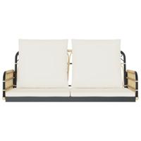 Schommelbank met kussens 105x58x38 cm poly rattan en staal - thumbnail