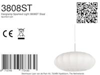 Steinhauer HanglampSparkled Light metaal met witte kap - 3808ST - thumbnail