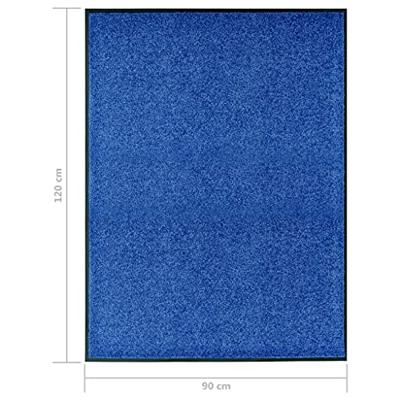 Deurmat wasbaar 90x120 cm blauw